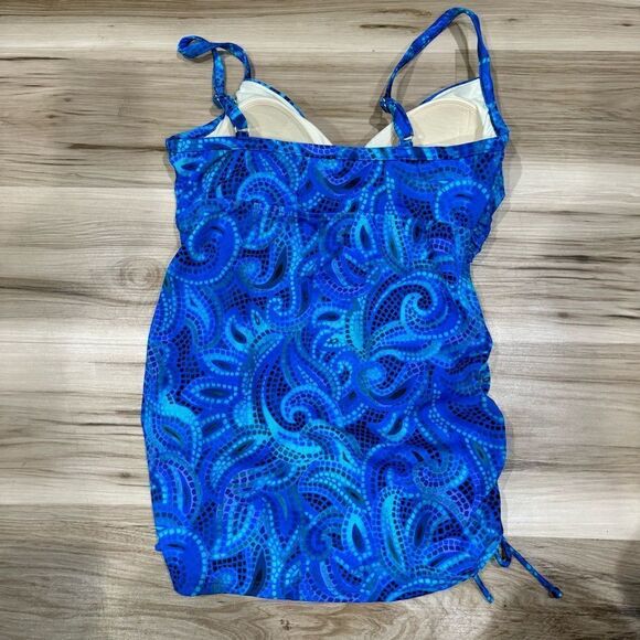 Trimshaper Blue Tankini Top Swimsuit Women’s 12 - Picture 5 of 5